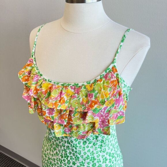 RIXO For Target Leopard Print Ruffle Slip Dress Size Small MIDI Party Cocktail - Picture 3 of 10